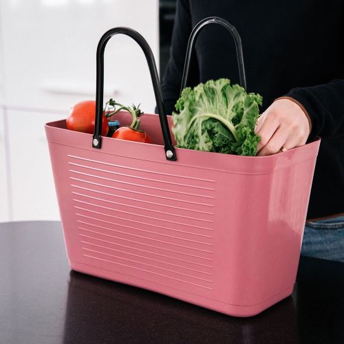 Stor Hinza Green Plastic-veske – svensk designveske av biobasert plast
