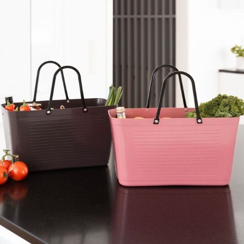Stor Hinza Green Plastic-veske – svensk designveske av biobasert plast

