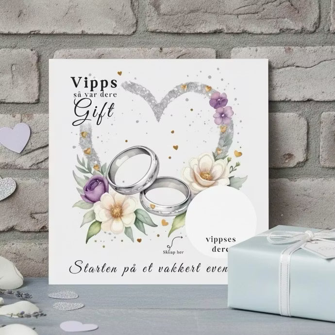Vipps skrapekort fra Emerense – morsomme og personlige kort til alle anledninger. Skriv gaven, dekk med skrapemerket og la mottakeren skrape frem overraskelsen. Med konvolutt. Finnes også som standard anledningskort uten Vipps.