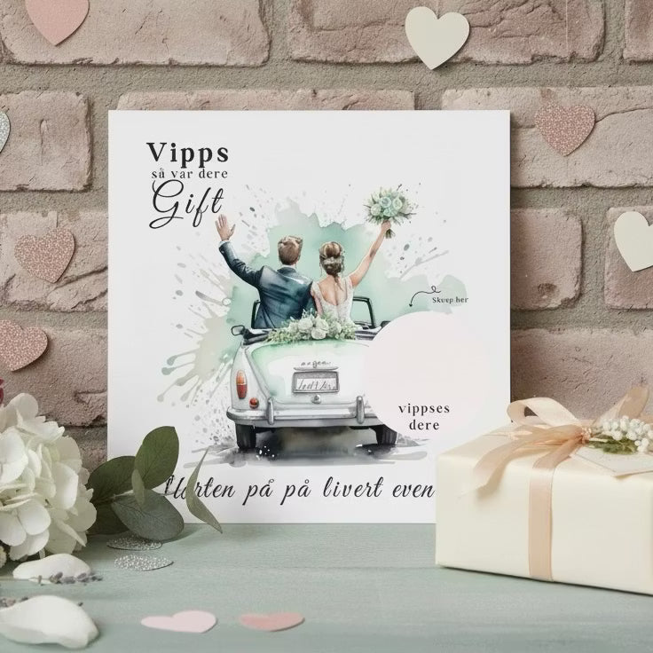 Vipps skrapekort fra Emerense – morsomme og personlige kort til alle anledninger. Skriv gaven, dekk med skrapemerket og la mottakeren skrape frem overraskelsen. Med konvolutt. Finnes også som standard anledningskort uten Vipps.