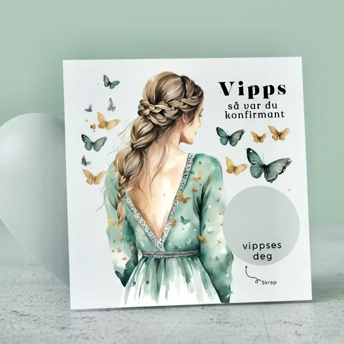 Vipps skrapekort fra Emerense – morsomme og personlige kort til alle anledninger. Skriv gaven, dekk med skrapemerket og la mottakeren skrape frem overraskelsen. Med konvolutt. Finnes også som standard anledningskort uten Vipps.