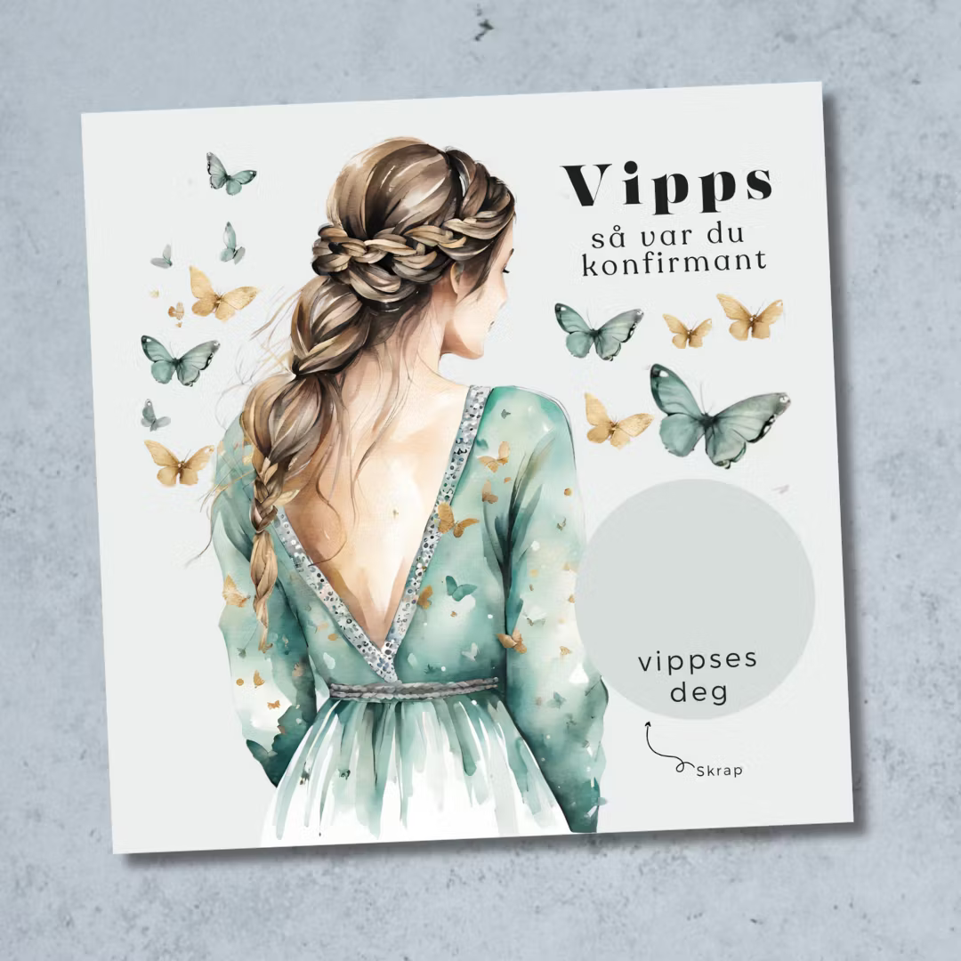 Vipps skrapekort fra Emerense – morsomme og personlige kort til alle anledninger. Skriv gaven, dekk med skrapemerket og la mottakeren skrape frem overraskelsen. Med konvolutt. Finnes også som standard anledningskort uten Vipps.