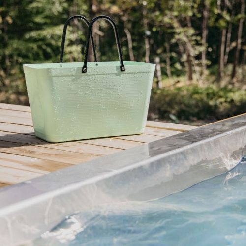 Stor Hinza Green Plastic-veske – svensk designveske av biobasert plast