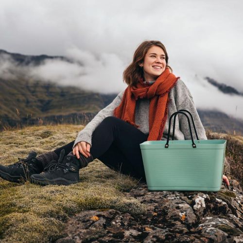 Stor Hinza Green Plastic-veske – svensk designveske av biobasert plast
