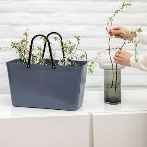 Stor Hinza Green Plastic-veske – svensk designveske av biobasert plast
